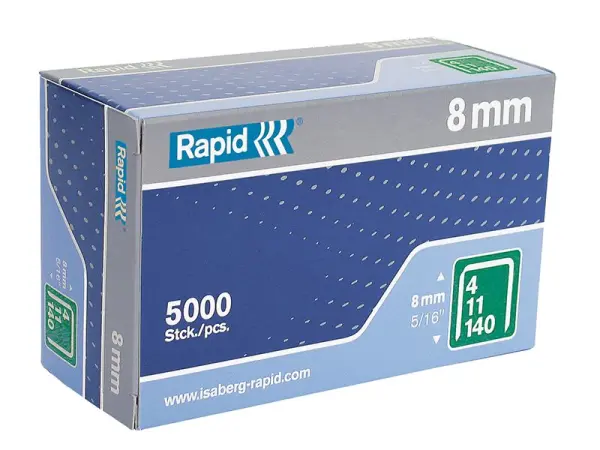 Rapid No. 140 8mm Galvanised Staples (Box of 5000)