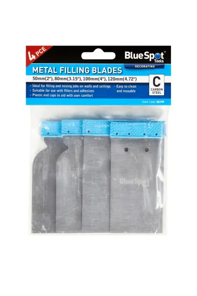Blue Spot Tools 4-Piece Flexible Filling Blades Set, Metal, 50-120mm