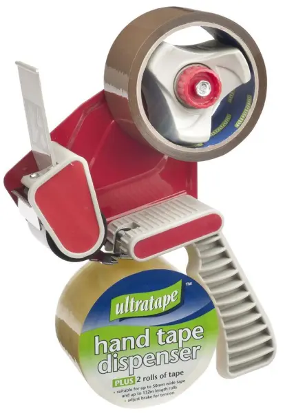 Ultratape Handheld Tape Dispenser with 2 x Parcel Tape Rolls