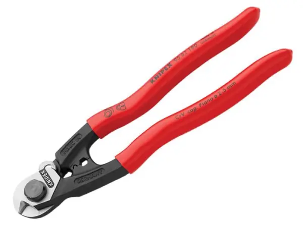Knipex Wire Rope & Bowden Cable Cutter with PVC Grip, 190mm