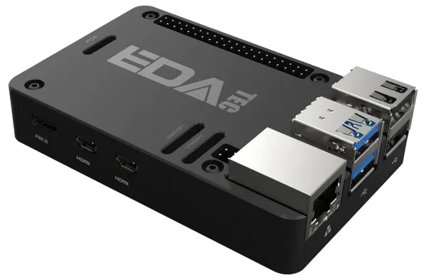CYNTECH COMPONENTS - Raspberry Pi 5 HeatVent Pro Passive Cooling CNC Box Case - Black