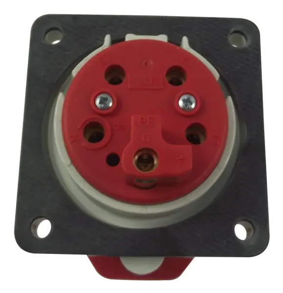WALTHER 32A Panel Mount CEE Socket, Red, IP44