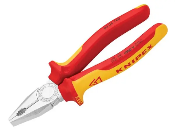 Knipex VDE Combination Pliers 180mm with Multi-Component Grips