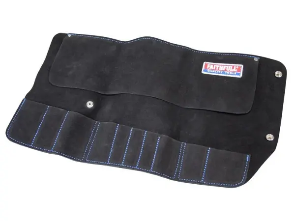 Faithfull Leather Tool Roll with 10 Pockets
