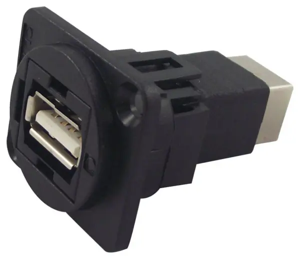 CLIFF USB 2.0 A σε B Panel Mount Connector, XLR Frame, Μαύρο