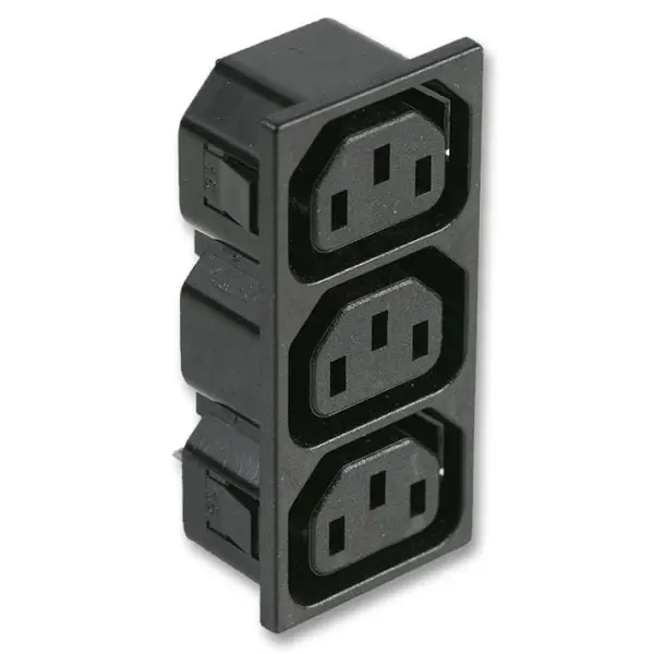 Bulgin 3 Way IEC Inlet Panel Mount Chassis 250V AC 10A