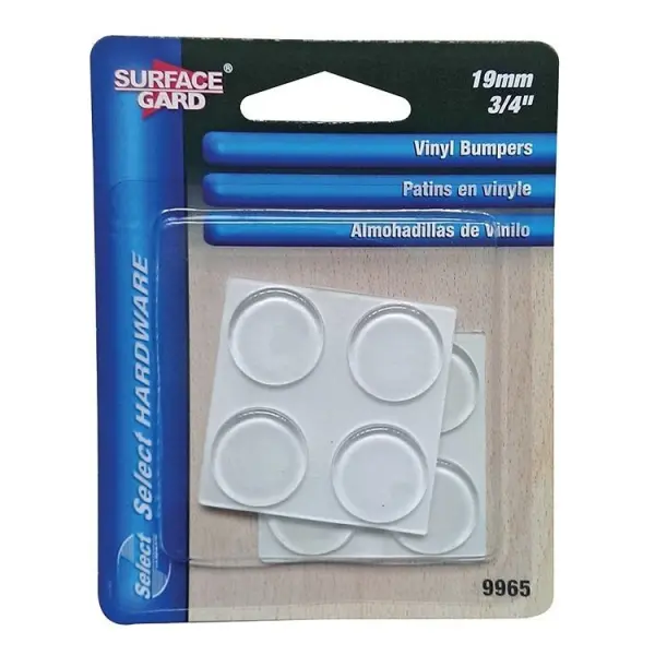 Surf Surface Gard 8 Round Pads, Clear Vinyl, 19 mm, 15 g