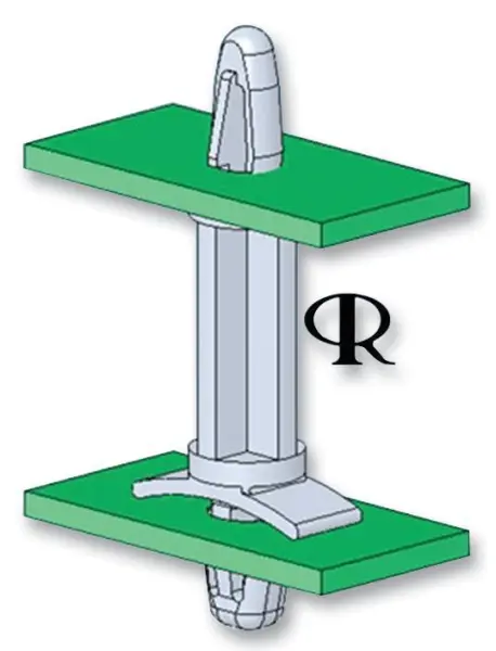 Essentra Mini PCB Lock-In Supports, Nylon 6.6, 3.2mm, Pack of 25