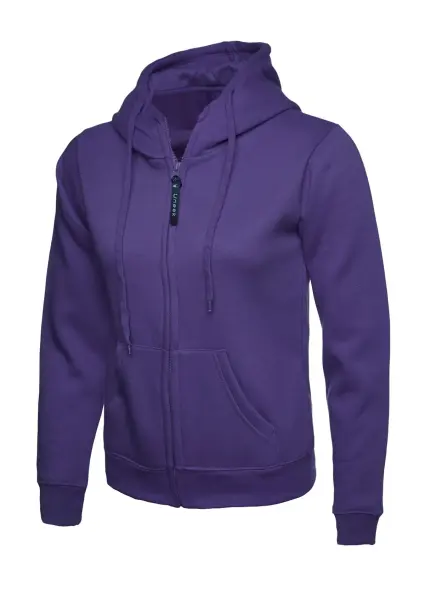 Uneek Women's Classic Zip Hoodie - 50% Polyester 50% Cotton - Purple XL
