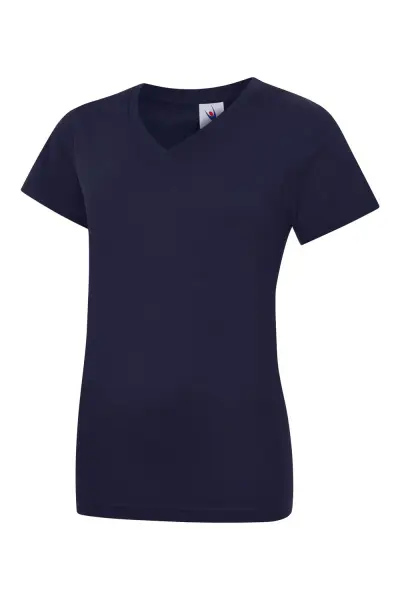 Uneek Classic V-Neck T-Shirt, Cotton, Navy, XS