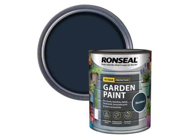 Ronseal Garden Paint – Blackbird, 750ml