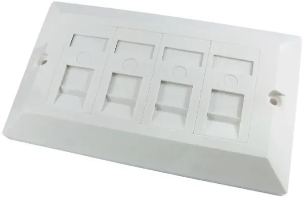 NEWLINK Διπλός Πλαίσιο RJ45 Cat5e 4 Θύρες, Λευκό
