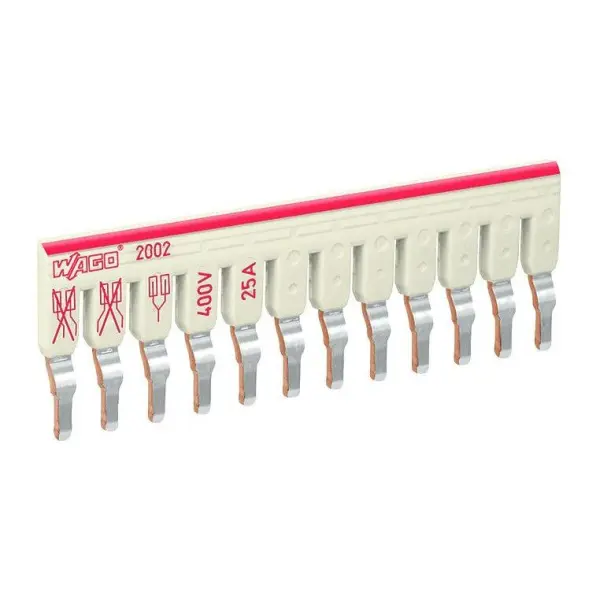 WAGO 12 Pin Staggered Insulated Jumper, Light Grey