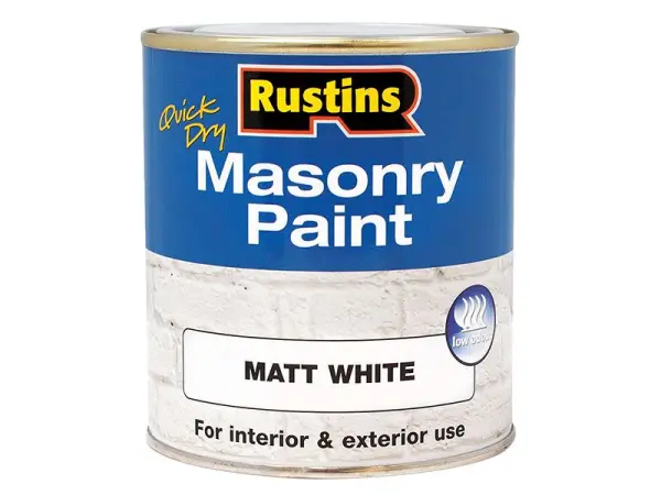 Rustins Tinta para Alvenaria de Secagem Rápida, Branco Mate, 250ml