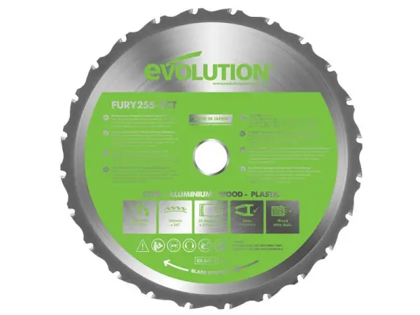 Lame de scie circulaire polyvalente TCT Evolution FURY 255mm