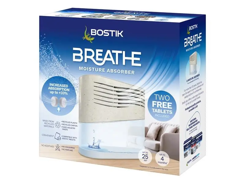 Bostik Breathe Odvlhčovač vzduchu, 1,2 l, opakovaně použitelný - 2 tablety včet