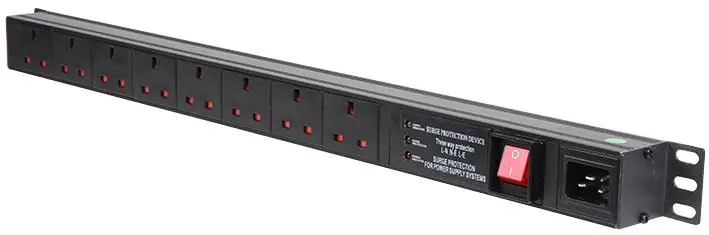 LMS DATA PDU Vertical 1U 8 Salidas, C20 a 13A, Protección contra Sobretensiones