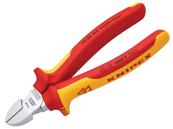 Knipex VDE Diagonal Cutter 160mm, Insulated Handles