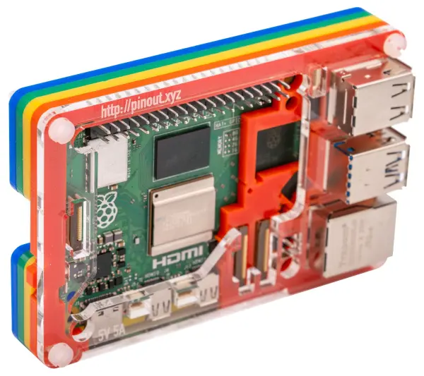 Pibow Coupe 5 Case for Raspberry Pi 5, Rainbow