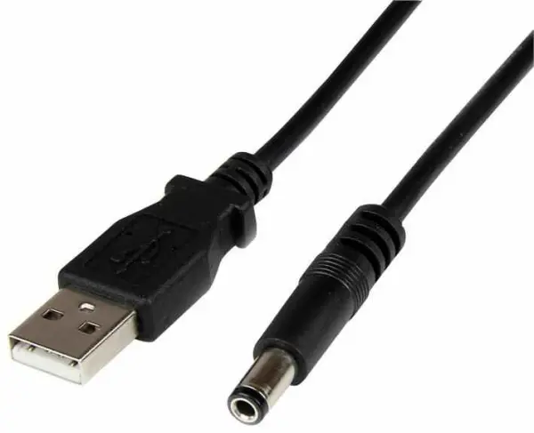 STARTECH USB 2.0 to 5.5mm Type N Barrel DC Power Cable, 1m