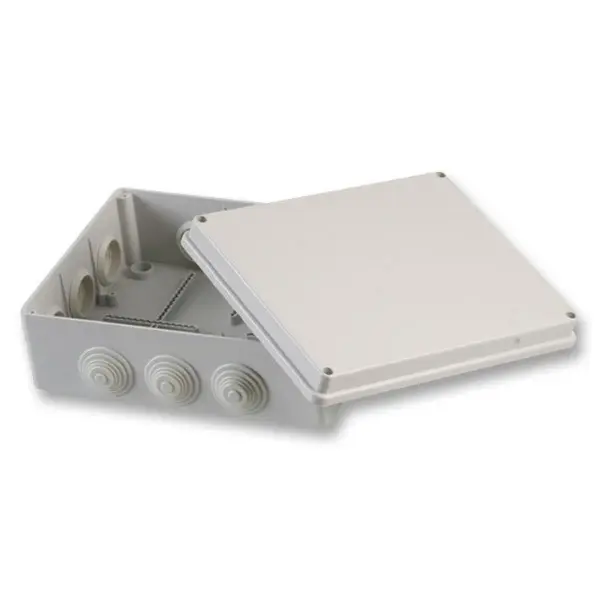 OLAN IP55 Thermoplastic 12 Entry Junction Box Enclosure 240x190x90mm Grey