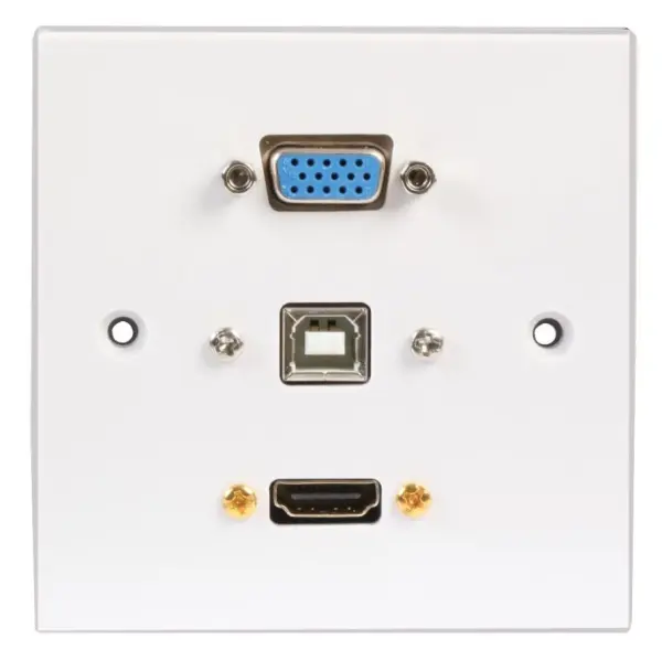 Plaque murale multimédia PRO SIGNAL 1-Gang avec HDMI, VGA et USB B