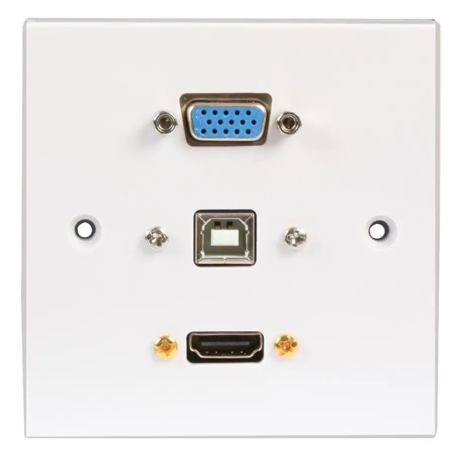 PRO SIGNAL 1-Gang Multimedia Wallplate with HDMI, VGA & USB B