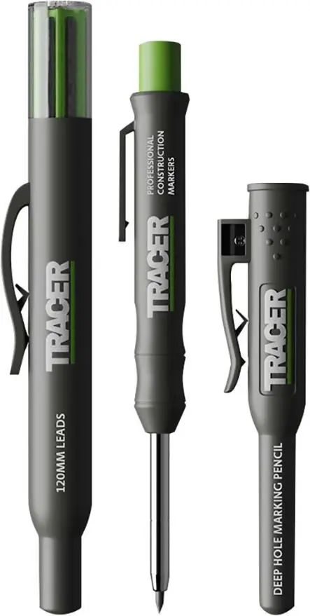 TRACER 深孔建築標記鉛筆及六支替換筆芯 (附工地筆套)