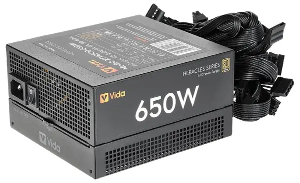 VIDA Heracles 80+ Bronze ATX Gaming PSU - Bronze Black 650W