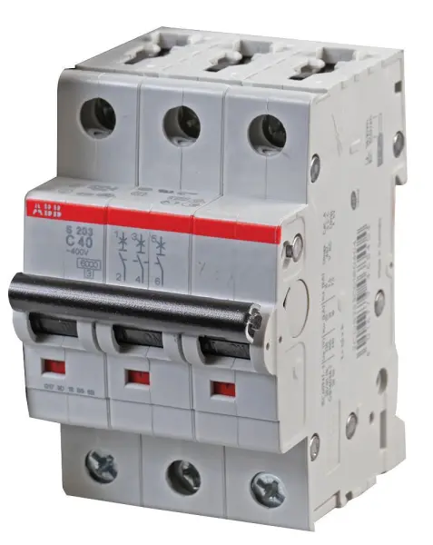 ABB 40A TP Type C MCB, 3 Pole, 277V AC