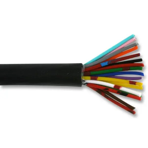 PRO ELEC 7-2-18A 18 Core Unscreened Cable, 0.2mm, Black - 25m