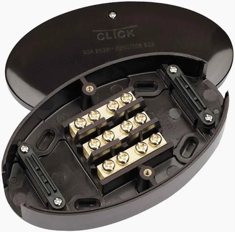 Click Heavy Duty Junction Box, 60A, 3 Terminals, Brown