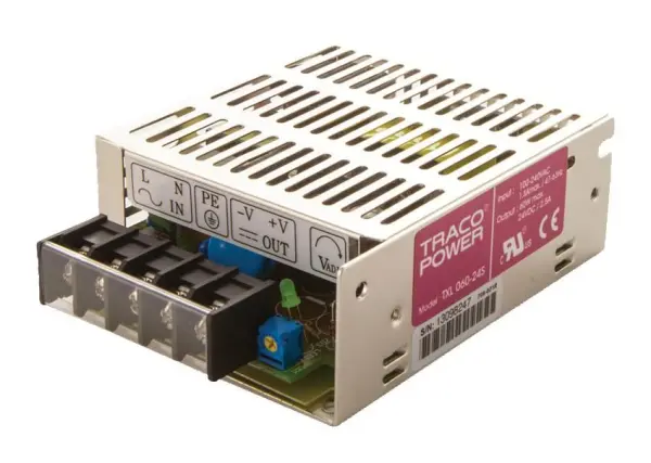 TRACO POWER TXL Series AC/DC Enclosed Power Supply - 24V 2.5A 60W