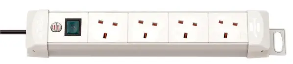 BRENNENSTÜHL プレミアムライン 4口電源延長コード 1.8m グレー