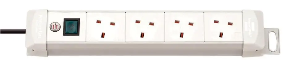 BRENNENSTUHL Cable Extensión Premium 4 Enchufes, 1,8m, Gris