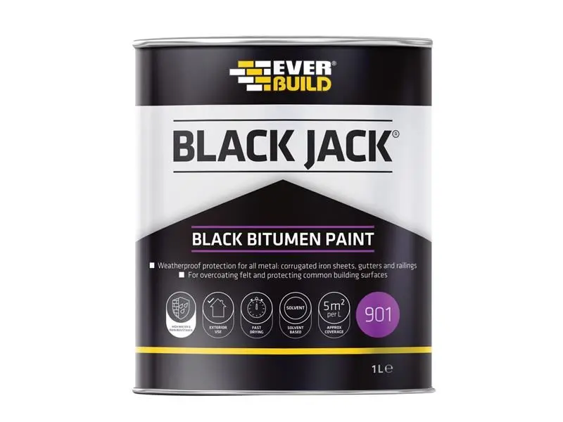 Everbuild Sika Black Jack® 901 Bitumenfarbe schwarz, 1 Liter