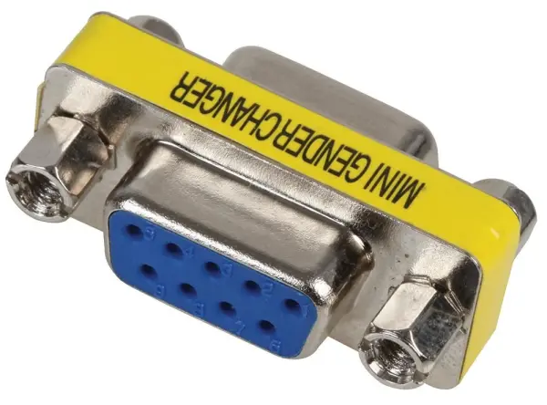 VIDEK 8101 9 Pin D-Sub Gender Changer, Female to Female, Low Profile