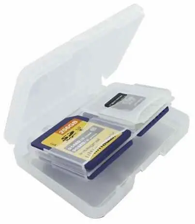 INTEGRAL - Boîtier pour 4 cartes mémoire, Transparent, Plastique