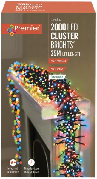 RARAION - 2000 LED Lampu Krismas Pelbagai Warna & Fungsi dengan Timer