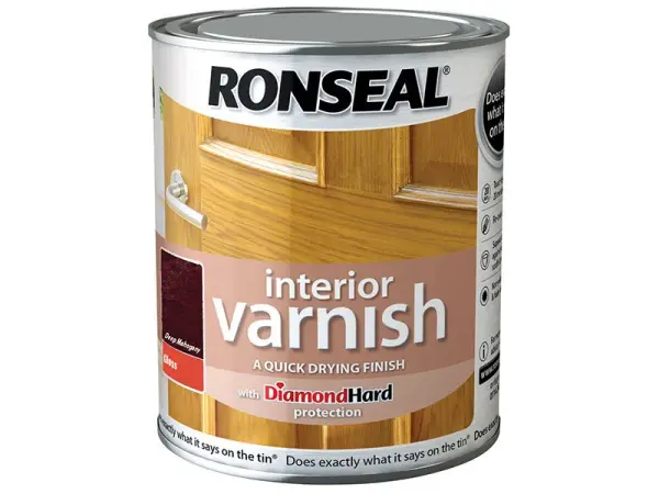 Ronseal Quick Dry Gloss Varnish, Deep Mahogany, 750ml