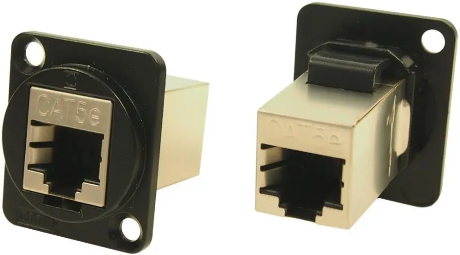 CLIFF FTP Cat5e RJ45 Doorvoerconnector voor paneelmontage, Zwart Metaal XLR Be