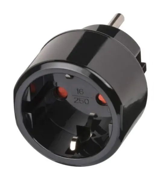 Brennenstuhl Euro to US/Japan Travel Adaptor Earthed Black