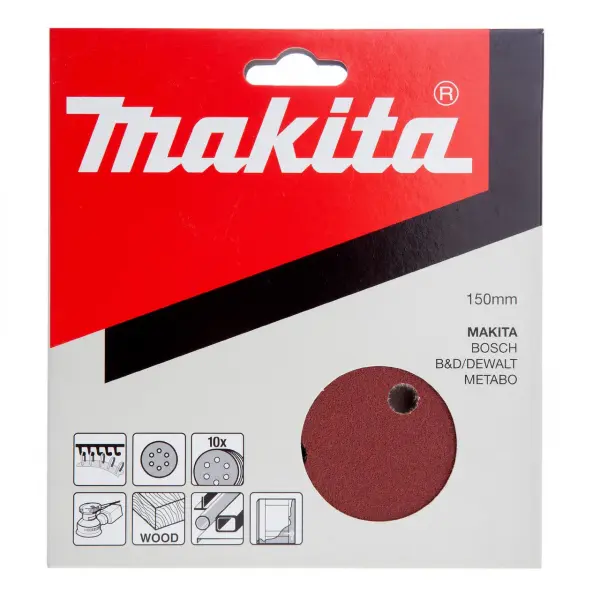 Makita P-37546 Disques de Ponçage 150mm, Grain 320 (Lot de 10)