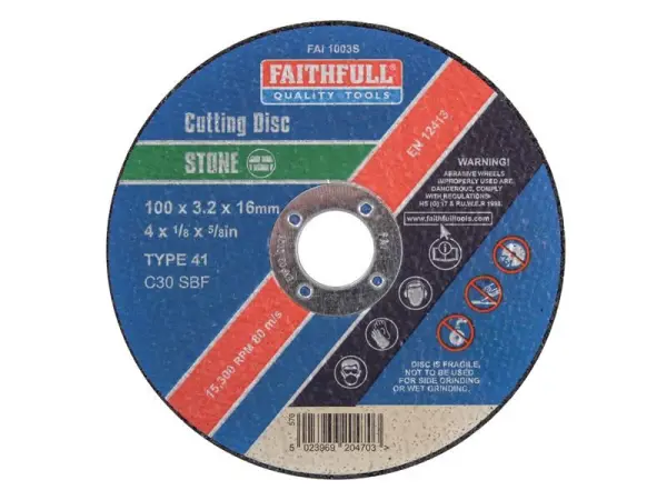Faithfull Stein-Trennschleifscheibe 100 x 3,2 x 16mm