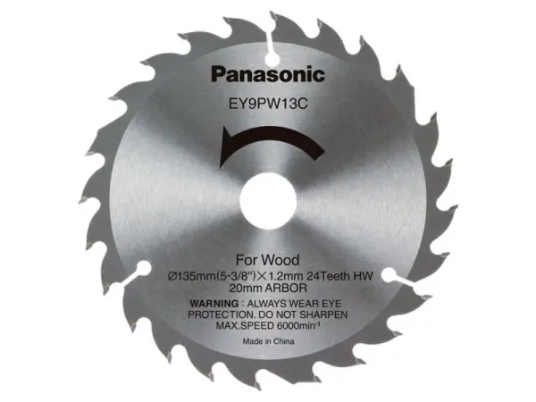 Panasonic Hoja de Sierra TCT para Madera EY9PW13C32, 135 x 20mm, 24 Dientes