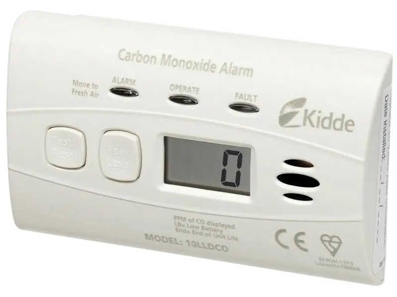 Kidde 10LLDCO Alarme de Monóxido de Carbono com Bateria Selada para 10 Anos