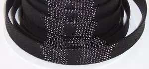 PRO POWER Gaine tressée extensible, Noir, 20mm Diam, 25m