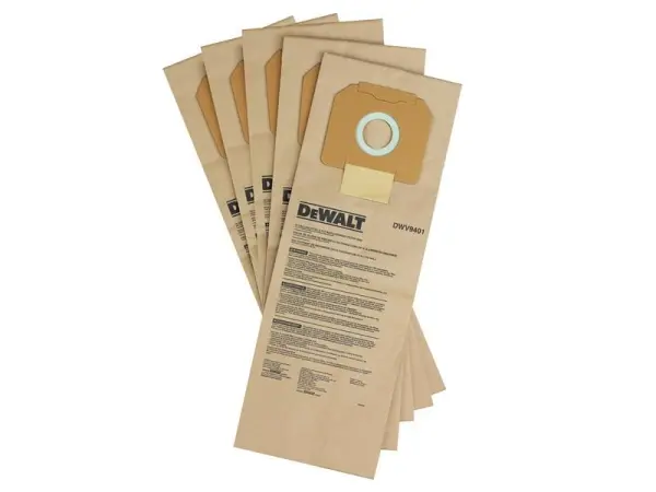 Dewalt DWV9401 Paper Dust Bags, Pack of 5