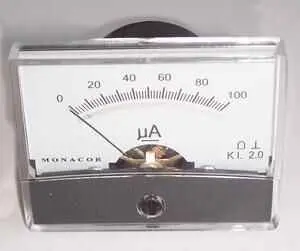 RARAION Méadar Painéil Analógach DC, 0-100µA, 60.3x46.3mm