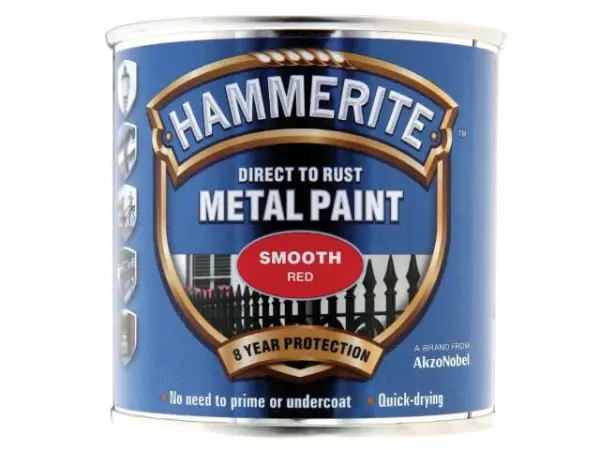 Hammerite Farba Metallic Smooth Direct to Rust - Czerwona